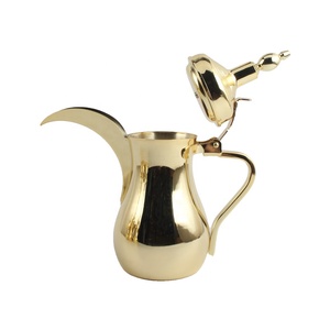 Ensemble de cafetières arabes en acier inoxydable or et argent avec couvercle, style oriental, pour la préparation du thé et du café à usage domestique - Product Image 6