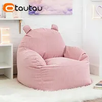 OTAUTAU Housse de pouf d'angle moderne inclinable en velours côtelé de coton pour enfants SF521 sans rembourrage