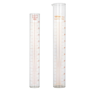 Cilindro graduado de vidrio sin base, resistente a ácidos y álcalis, instrumento de medición preciso a escala completa para análisis químico - Product Image 4