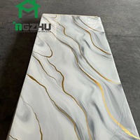 Plaque murale décorative intérieure en PVC marbré brillant UV, ignifuge et imperméable, pour hôtels et maisons