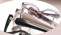 Monture de lunettes Qsky TR+Acetate pour femmes, lunettes carrées à diamants, monture intégrale, anti-lumière bleue, lunettes noires pour femmes