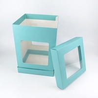 Cajas de Papel para Pastel de Boda Cuadradas de 10 Pulgadas con Logotipo Personalizado, de Varias Capas, con Ventanas Transparentes