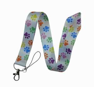 Longes d'empreinte de patte de <span class=keywords><strong>chien</strong></span> pour porte-clés sangle de cou porte-carte d'identité Badge de chaîne de gymnastique bricolage accrocher des anneaux de corde breloques de téléphone USB bijoux mode - Product Image 4