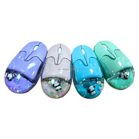 Souris optique sans fil 3D liquide USB 2,4 GHz à piles AAA, double mode, promotionnelle, créative, à soudure sonique, vente en gros d'usine