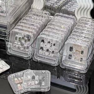 Acrylic Nail Storage Box Transparent Airtight Case For Nail Art Tips Stackable With Lid 7.5x7.5cm 8.5x8.5cm Rectangular Box - Product Image 1