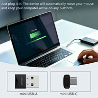 Mini Mouse Jiggler Undetectable Mouse Mover USB A/C Port Drive-Free Mouse Shaker Keeps PC/Laptop Awake