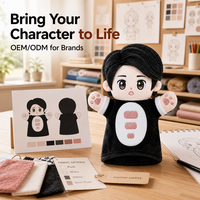 Marionnette à main personnalisée pour bébé, OEM, en peluche douce, interactive, pour l'éducation précoce, jeu parent-enfant, vente en gros, cadeau pour enfants