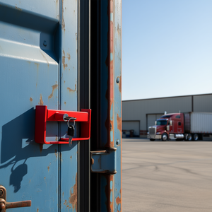 Verrou de conteneur de fret 9.84-17.32 pouces, rouge, avec revêtement poudré, à ressort, pour porte de semi-remorque, petit accessoire de contrôle - Product Image 2