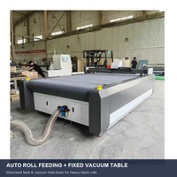 Machine de découpe CNC à couteau oscillant pour tissus d'auvents, bâches en PVC et voiles d'ombrage, avec alimentation automatique par rouleau et table fixe