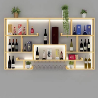 Étagère murale minimaliste industrielle, étagère flottante pour vin, armoire pour petit salon, décoration de bar à domicile