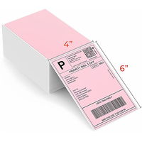 Étiquettes thermiques roses imperméables 4x6, 500 feuilles en accordéon, écologiques, thermosensibles, résistantes à l'huile, autocollantes pour adresses d'expédition