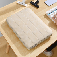 Étui pour ordinateur portable en cuir PU imperméable et résistant, antichoc avec coussin d'air, housse de tablette portable avec rembourrage alvéolé, pochette de voyage pour ordinateur portable