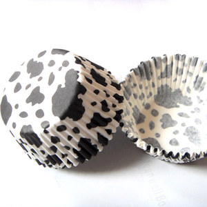 Leopard White Cow Animal Print Grease ProofPaper <strong>Cupcake</strong> Liners Muffin Baking Cups Cake <strong>Cases</strong> for Bakery Birthday Party Supply - Product Image 2