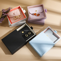 Boîte de rangement pour bijoux de luxe de haute qualité 9,5*9,5*2,5 cm, boîte à tiroir avec doublure en velours, carton, bracelet, bracelet, boîtes de rangement