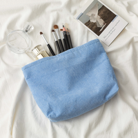 Pochette de maquillage en velours côtelé couleur bonbon, fermeture éclair, trousse de toilette de voyage, organiseur de maquillage, accessoires