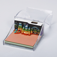 Fournitures de bureau : Bloc-notes mémo 3D avec calendrier, gravure laser motif château et grande roue, papier exquis, cadeau, stylo en acrylique