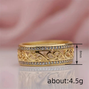 Anello Traforato a Doppia Fila con Motivo a Nuvole per Donne, Elegante Gioiello da Dito alla Moda - Product Image 4