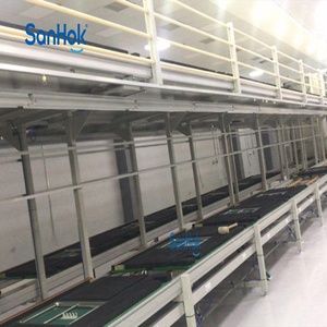 Convoyeur à chaîne à trois vitesses semi-automatique en alliage d'aluminium Sanhok, contrôlé par PLC, pour l'assemblage d'écrans de télévision - Product Image 6