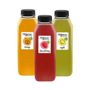 Bottiglie di plastica trasparenti da 500ml in pet usa e getta da 16 once con tappo a vite per bevande succhi di frutta