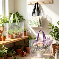 Sac de courses en plastique avec poignée personnalisée, imperméable, en gros, sac de transport en plastique