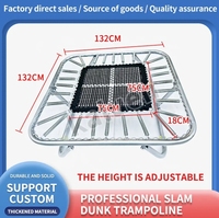Mini Trampolín Profesional para Gimnasia en Interiores/Exteriores, Diseño Cuadrado de 1.32x1.32m, con Red Protectora para Ejercicio