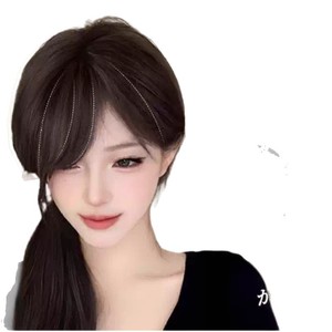 Lh131 17 Peluca con flequillo para mujer, fibra Kanekalon, encaje 13x4, línea de cabello natural transparente, ligera, para cualquier forma de rostro - Product Image 1