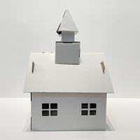Vormontiertes Papphaus zum Bemalen Wellpappe-Schloss Spielhaus für Kinder DIY-Kritzel-Bauhütte Modell