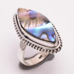 Fornecedor de jóias do anel da prata da pedra preciosa da concha do abalone da australiana