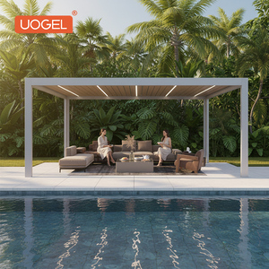 Pergola LED UOGEL C7 con Telaio in <span class=keywords><strong>Alluminio</strong></span> Bianco Verniciato a Polvere, Impermeabile, Antivento e Anti-Tifone per Uso in Cottage - Product Image 1