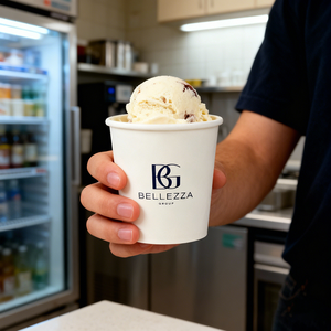 Bol à glace en papier avec revêtement résistant au congélateur, logo personnalisé premium, 2oz-20oz, avec couvercle en PET, PE, PP, PLA ou aqueux, pour food truck - Product Image 1