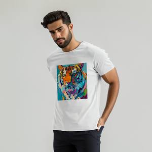 Image personnalisée T-shirts pour hommes à col ras du cou à deux côtés Modèle imprimé en coton surdimensionné 220gsm Fabriqué pour les États-Unis - Product Image 6