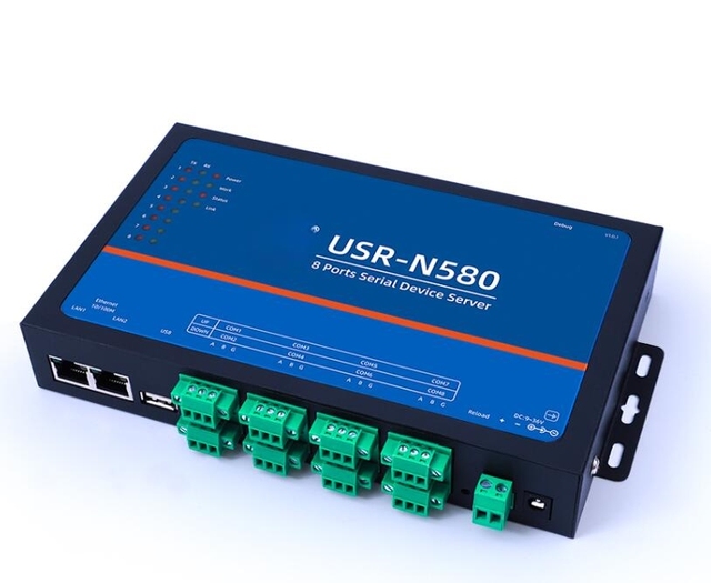 USR-N580 Industrial 8 Serial Port RS485 Server Converter Ethernet & Communication Modules Supporting ModBus RTU TCP Ethernet