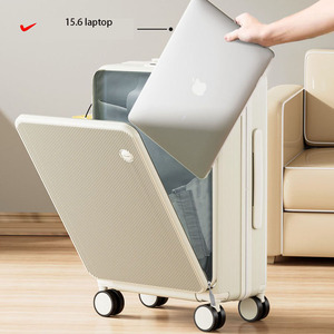 Maleta abierta frontal con gancho lateral con portavasos y maleta de rueda universal con carga USB para hombres y mujeres para ir de viaje - Product Image 2