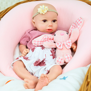 Poupée Bébé <span class=keywords><strong>Reborn</strong></span> Réaliste <span class=keywords><strong>en</strong></span> <span class=keywords><strong>Silicone</strong></span> Platine 100% de 18 Pouces pour Filles, Jouet Éducatif de Création Artistique - Product Image 2
