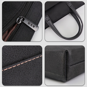 Oxford Cloth <b>Document</b> <b>Bag</b> 38x30x5cm Large Capacity Portable Office Briefcase Unisex Black - Product Image 4