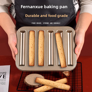 <span class=keywords><strong>Moule</strong></span> à pâtisserie rectangulaire en acier au carbone antiadhésif résistant à la chaleur, démoulage facile, 6 cavités, emporte-pièce pour biscuits, <span class=keywords><strong>moule</strong></span> à gâteau en bande, boulangerie - Product Image 2