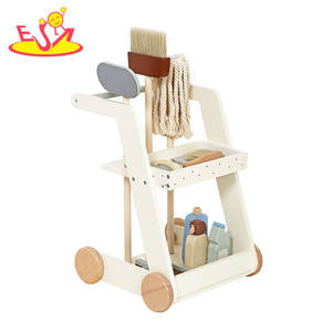 Ensemble de jeu de <span class=keywords><strong>chariot</strong></span> de nettoyage pour enfants en bois <span class=keywords><strong>jouet</strong></span> de nettoyage de jeu de simulation avec vadrouille, <span class=keywords><strong>balai</strong></span> et accessoires de nettoyage pour enfants W10D787 - Product Image 5