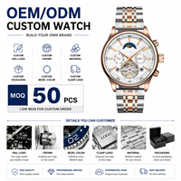 Montre mécanique automatique pour homme Kinyued J118 avec logo personnalisé, bracelet en acier de luxe, étanche, lumineuse, montre de mode pour affaires, OEM ODM