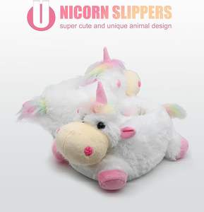 어린이를위한 실내 퍼지 겨울 동물 팬더와 암소 봉제 슬리퍼 따뜻한 실내 슬리퍼 - Product Image 2