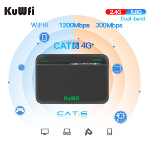 <span class=keywords><strong>Dual</strong></span>-Band KuWFi 4G LTE Roteador <span class=keywords><strong>WiFi</strong></span> Cat6 Portátil <span class=keywords><strong>WiFi</strong></span> Global Suporte <span class=keywords><strong>SIM</strong></span>, para Trabalho Remoto Viagem Backup Internet - Product Image 1