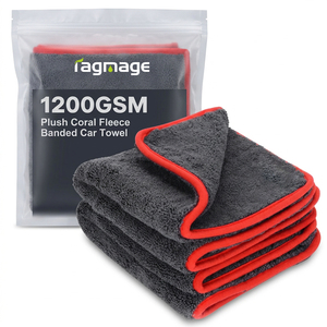 Chiffons multi-usages pour le nettoyage des vitres, des surfaces intérieures, des peintures, des dépoussiérages, pour la maison, la cuisine, le garage, en microfibre corail 1200 g/m², serviette de <span class=keywords><strong>lavage</strong></span> de voiture - Product Image 1