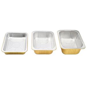 Food <strong>Container</strong> Smooth Wall Rectangle <strong>Big</strong> Size Aluminum Foil with Lid Eco Takeout Aluminum Foil Food Packing Carton Aluminum Box - Product Image 3