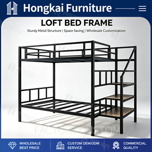 <span class=keywords><strong>Letto</strong></span> a <span class=keywords><strong>soppalco</strong></span> in acciaio resistente con scale in legno, adatto per <span class=keywords><strong>letto</strong></span> <span class=keywords><strong>singolo</strong></span>, matrimoniale o queen size - Vendita all'ingrosso - Product Image 1
