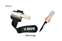 Couteau de plongée affûté en acier inoxydable VDIVE avec sangle de fixation pour la pêche, le camping en plein air, l'aventure, la survie en milieu sauvage