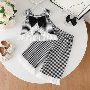 Completo Estivo alla Moda e Carino per Ragazze 2026 Nuovo Set Due Pezzi Elegante e Grazioso per Bambine e Ragazze Più Grandi - Product Image 1