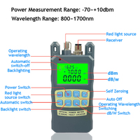 Fiber Optical Cable Tester with Optical Power Meter Red Light Source Visual Fault Locator 7 Wavelengths for SC/FC/ST Adapters