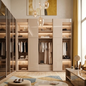 <span class=keywords><strong>Cabina</strong></span> <span class=keywords><strong>Armadio</strong></span> di Lusso Italiana su Misura con Doppia <span class=keywords><strong>Anta</strong></span> <span class=keywords><strong>Scorrevole</strong></span> in Vetro e MDF per Arredamento Camera da Letto - Product Image 2