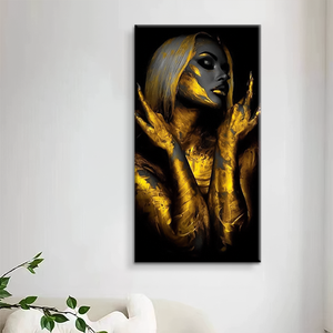Vente en gros <span class=keywords><strong>de</strong></span> peinture moderne pour <span class=keywords><strong>femme</strong></span>, art corporel, toile dorée, portrait imprimé numérique à l'<span class=keywords><strong>aquarelle</strong></span> pour la décoration murale <span class=keywords><strong>de</strong></span> la maison - Product Image 5