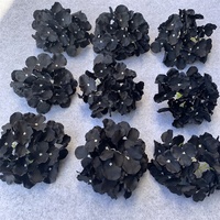 L-553 grosir kepala bunga pernikahan hydrangea sutra hitam hydrangea bunga buatan untuk dekorasi