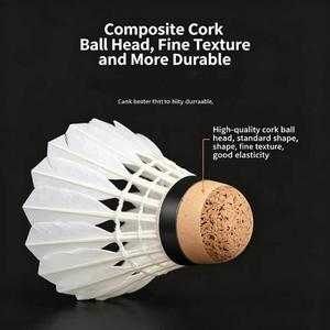 Volants de <span class=keywords><strong>badminton</strong></span> professionnels hybrides en plumes d'oie - Niveau tournoi, légers, haute élasticité, haute durabilité - Product Image 4